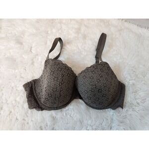 Aerie Women's Gray Lace Lined Demi Full Coverage Size 36D‎